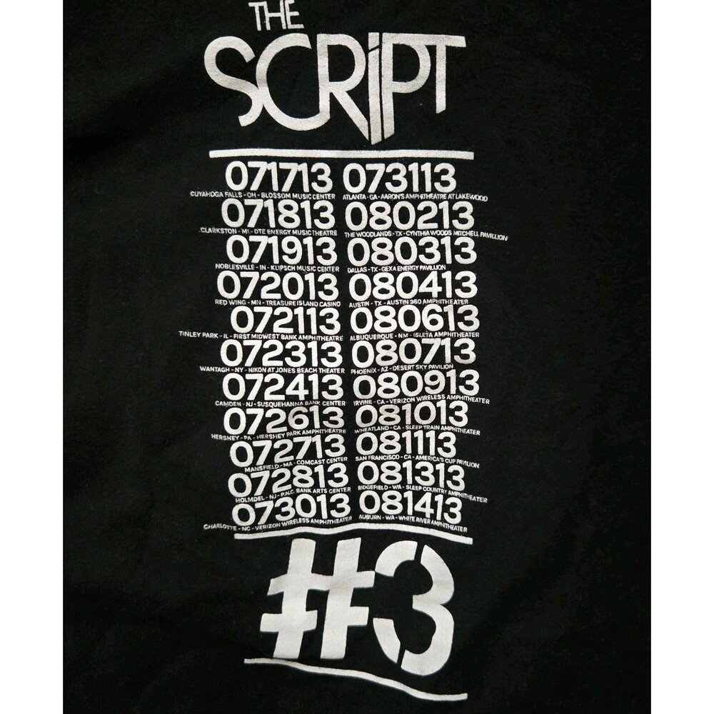 The Script Band Tour Shirt Vintage 2013 Short Sleeve Small 100% Cotton Women's - Picture 4 of 4